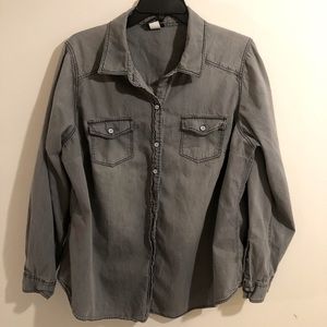 size 1x grey button up from torrid